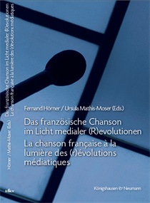 Auf dem Cover des Buches Das französische Chanson im Licht medialer Revolutionen ist ein Mikrofon vor einer blauen Fensterfront abgebildet.