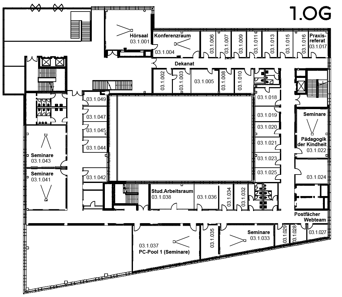 Gebäudeplan Geb. 3 Erstes Obergeschoss