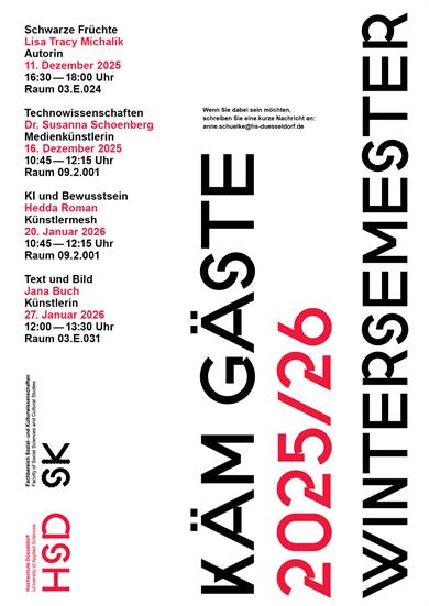 KÄM Gastvorträge im Wintersemester 2025/26