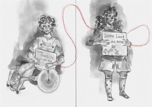 Disability drawing by Amie Savage