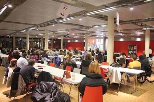 Public reading during the Human Rights Week in the HSD canteen