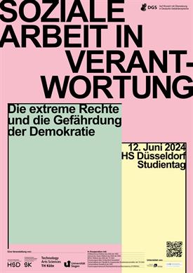 Poster des Studientags "Soziale Arbeit in Verantwortung: Die extreme Rechte und die Gefährdung der Demokratie"