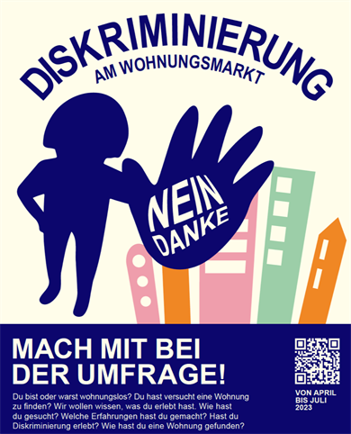 Plakat zur Umfrageaktion "Diskrminierung - Nein, Danke!"