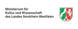 The image shows the logo of the Ministry of Culture and Science of the State of North Rhine-Westphalia. The text is left justified black on white background, right the logo of the state of NRW.