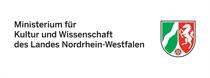The image shows the logo of the Ministry of Culture and Science of the State of North Rhine-Westphalia. The text is left justified black on white background, right the logo of the state of NRW.