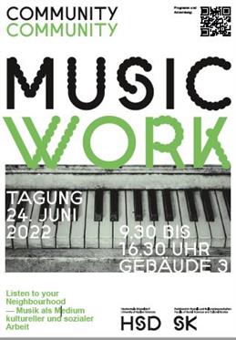 Flyer for the Music Work meeting 
