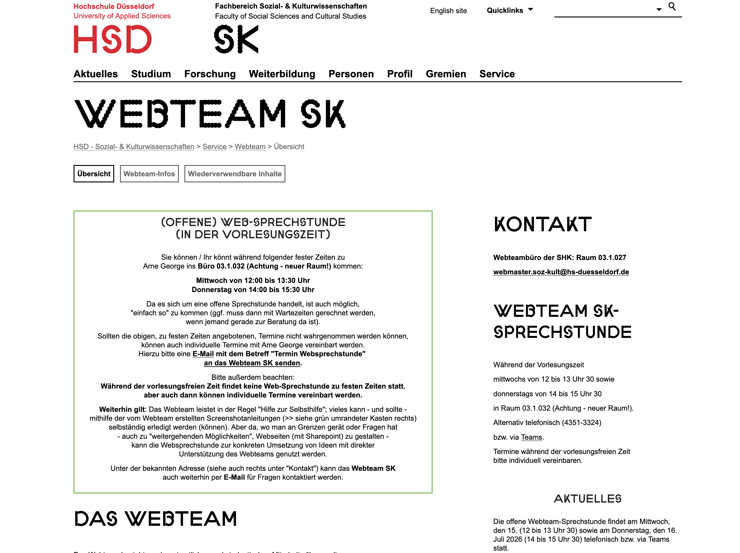 DE: Website Webteam SK, EN: Website Webteam SK