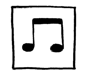 A music note, black on a white background.