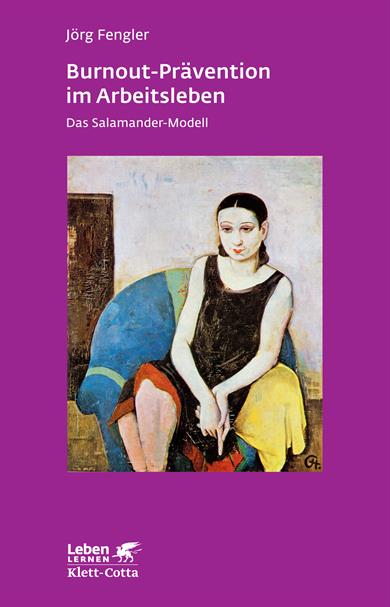 violettes Buchcover, indem ein gemaltes Bild einer Frau auf einem Sessel dargestellt wird. Der Titel, Untertitel, Autor und Verlag werden auf dem Cover in Schriftform dargestellt. 