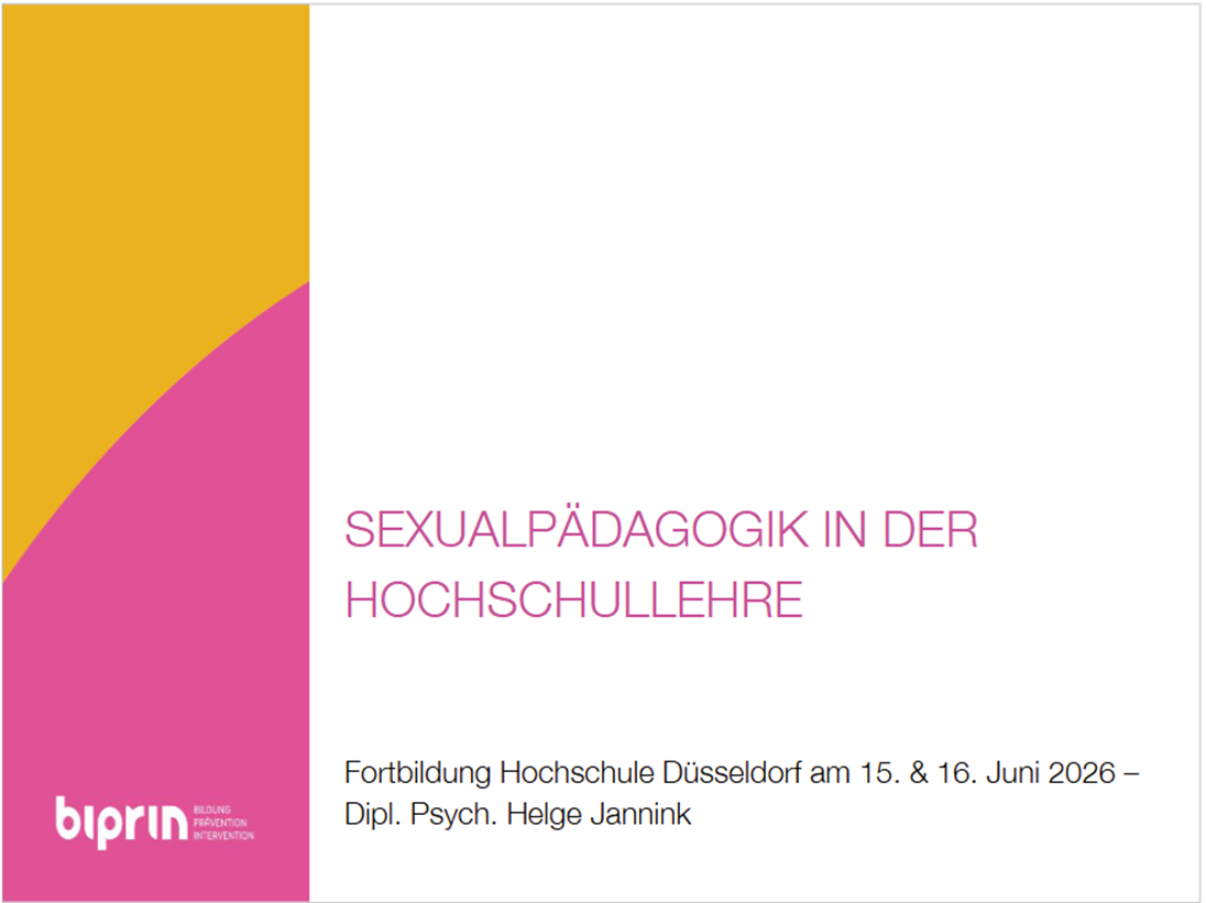 Fortbildung Sexualpädagogik in der Hochschullehre